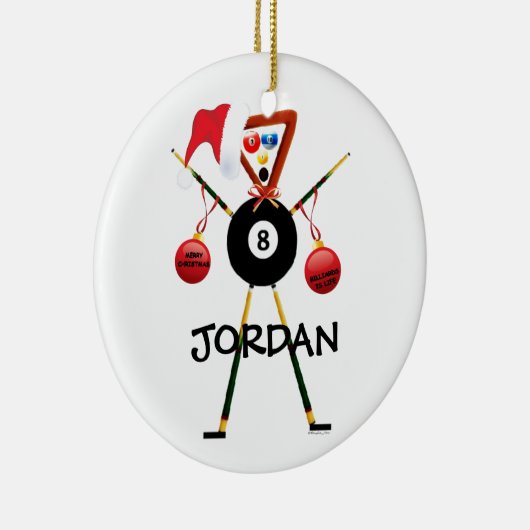 Billiards Weihnachten Keramikornament (Rechts)