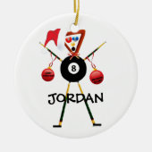 Billiards Weihnachten Keramikornament (Vorne)