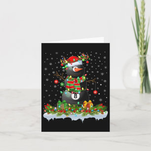 Billiards Xmas Lighting Funny Snowman Billiards Ch Karte