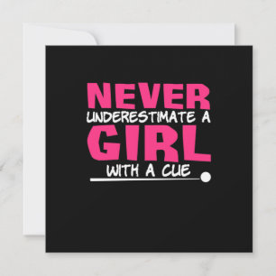 Billiardspieler Poolbillard Mädchen mit einem Qu Einladung