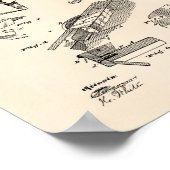 Billiardtisch 1880 Patent Art Old Peper Poster (Ecke)