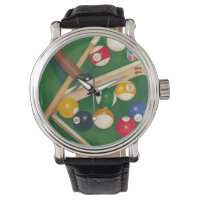 Billiardtisch mit Balls und Chalk