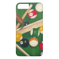 Billiardtisch mit Balls und Chalk