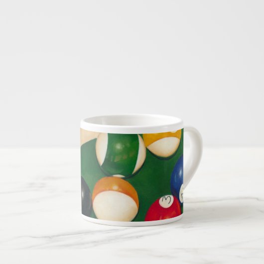 Billiardtisch mit Balls und Chalk Espressotasse (Vorderseite Rechts)