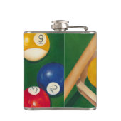 Billiardtisch mit Balls und Chalk Flachmann (Rückseite)