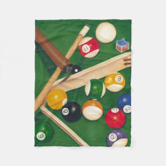 Billiardtisch mit Balls und Chalk Fleecedecke (Vorderseite)