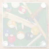 Billiardtisch mit Balls und Chalk Glasuntersetzer (Rückseite)