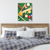 Billiardtisch mit Balls und Chalk Leinwanddruck (Insitu (Schlafzimmer))
