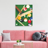 Billiardtisch mit Balls und Chalk Leinwanddruck (Insitu (Wohnzimmer))