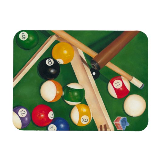 Billiardtisch mit Balls und Chalk Magnet (Horizontal)