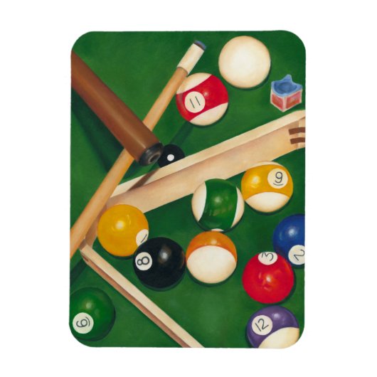 Billiardtisch mit Balls und Chalk Magnet (Vertikal)
