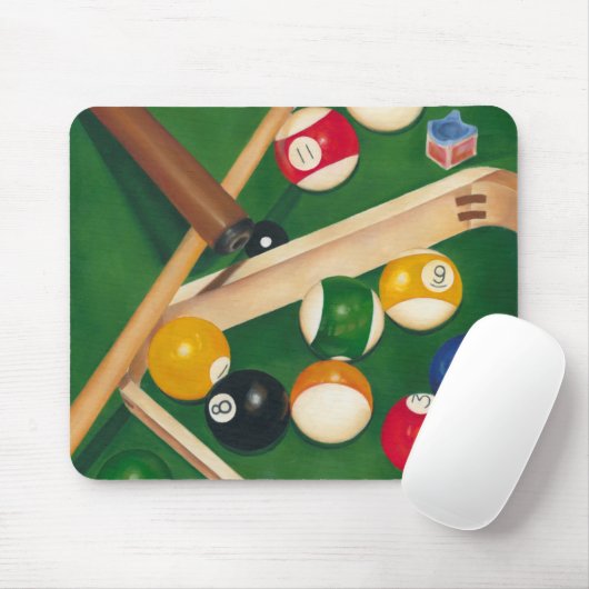 Billiardtisch mit Balls und Chalk Mousepad (Mit Mouse)
