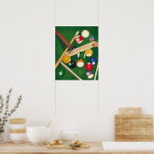 Billiardtisch mit Balls und Chalk Poster (Küche)