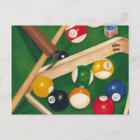 Billiardtisch mit Balls und Chalk