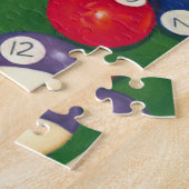 Billiardtisch mit Balls und Chalk Puzzle (Seite)