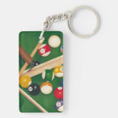 Billiardtisch mit Balls und Chalk Schlüsselanhänger (Rückseite)