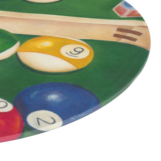 Billiardtisch mit Balls und Chalk Schneidebrett (Ecke)
