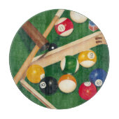 Billiardtisch mit Balls und Chalk Schneidebrett (Vorderseite)