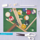 Billiardtisch mit Balls und Chalk Seidenpapier (Handwerk)