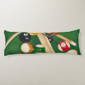 Billiardtisch mit Balls und Chalk Seitenschläferkissen (Rückseite)