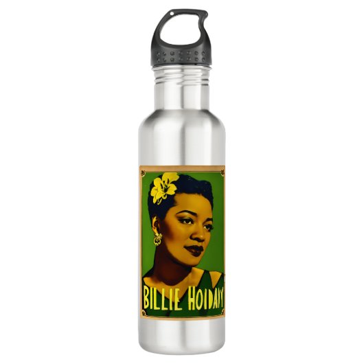 Billie Holiday Edelstahlflasche (Vorderseite)
