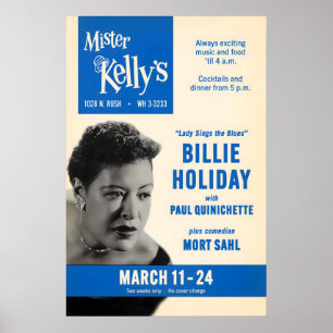 Billie Holiday Jazzplakat - Mister Kelly's Poster