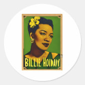 Billie Holiday Runder Aufkleber (Vorderseite)