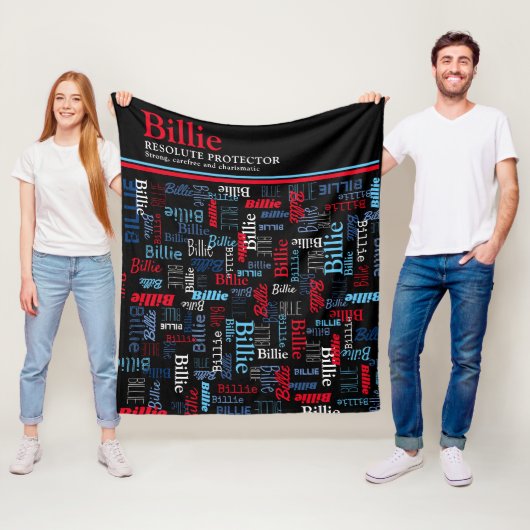 Billie individuelle Name bedeutet rot-schwarz Fleecedecke (Beispiel)