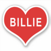 BILLIE NAME Red Liebe Heart Vinyl Sticker (Vorderseite)