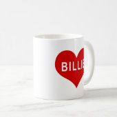 BILLIE NAME Red Liebe Herz Kaffeetasse (VorderseiteRechts)