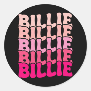 Billie Personalisiert Name I Liebe Billie Groovy 8 Runder Aufkleber