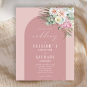 Billig Arch Floral Dusty Rose Einladung Hochzeit