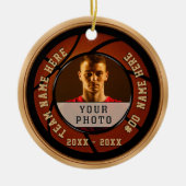 Billig Basketball Geschenkideen, Ihr FOTO und TEXT Keramik Ornament (Vorne)