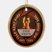 Billig Basketball Geschenkideen, Ihr FOTO und TEXT Keramik Ornament (Links)