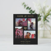 Billig Black Collage Wedding Gold Heart 4 Fotos (Stehend Vorderseite)