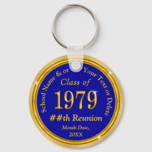 Billig Blau und Gold, Class of 1980 Wiedersehen Id Schlüsselanhänger