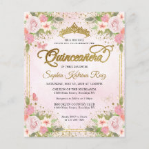 Billig Blues Pink Pink Gold Tiara Quinceañera