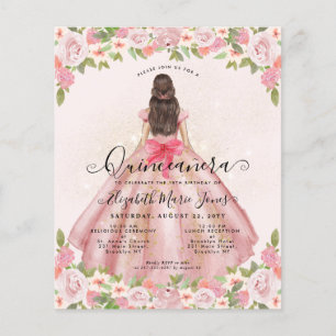 Billig Blues Rock Pink Gold Prinzessin Quinceanera Flyer