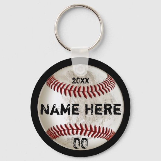 Billig dreist aussehen Personalisiert Baseball Key Schlüsselanhänger (Vorderseite)