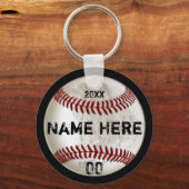 Billig dreist aussehen Personalisiert Baseball Key Schlüsselanhänger (Vorderseite)