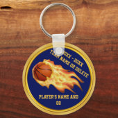 Billig Flaming Personalisiert Basketball Schlüssel Schlüsselanhänger (Vorderseite)