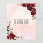 Billig floral Burgundy Gold Prinzessin Quinceanera Flyer (Hinten)