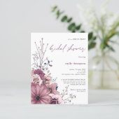 Billig Floral Drive durch Bridal Dusche Einladung (Stehend Vorderseite)