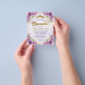Billig Floral Light Lila Gold Tiara Quinceañera Flyer (Gruppe)