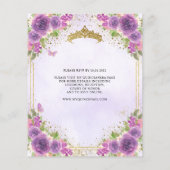 Billig Floral Light Lila Gold Tiara Quinceañera Flyer (Hinten)