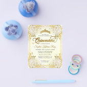 Billig Floral Light Lila Gold Tiara Quinceañera Flyer (Einzeln)