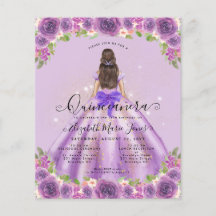 Billig Floral Light Lila Princess Quinceanera