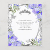 Billig floral Lila Silver Quinceañera Einladung Flyer (Hinten)