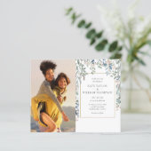 Billig florale Foliage Fotos Hochzeitseinladung (Stehend Vorderseite)