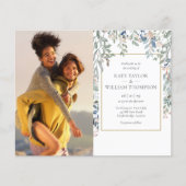 Billig florale Foliage Fotos Hochzeitseinladung (Vorderseite)